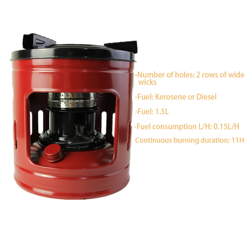 Vilead Kerosene Camping Stove Heater 10 Wick Outdoor Cooking Coal Oil Burner for Hiking Picnic BBQ Travel Wild Camping Equipment
