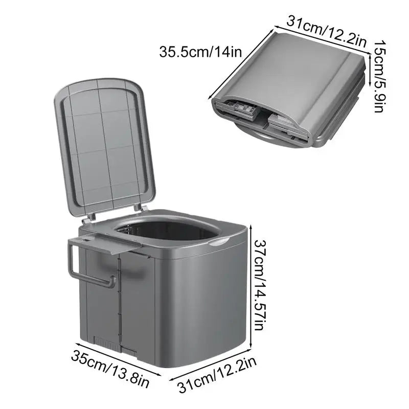 Portable Camping Toilet Ergonomic Handle Outdoor Toilet Heavy Duty Compact Side Storage Bracket Potty For Kids Adults Boating