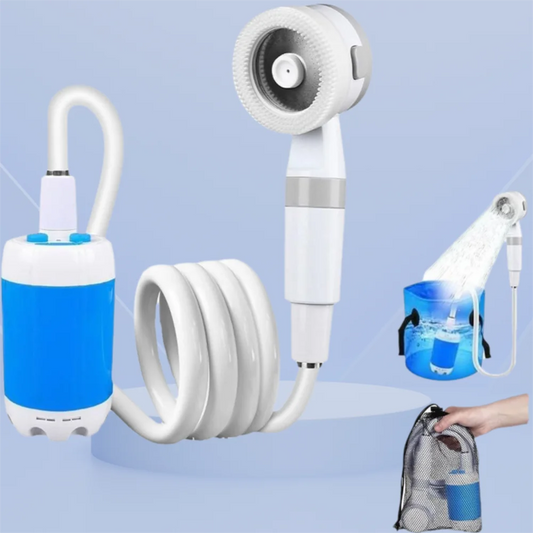 Temperature & Battery Digital Display Portable Camping Shower Waterproof 2 Spray Modes Electric Shower Lightweight Rechargeable
