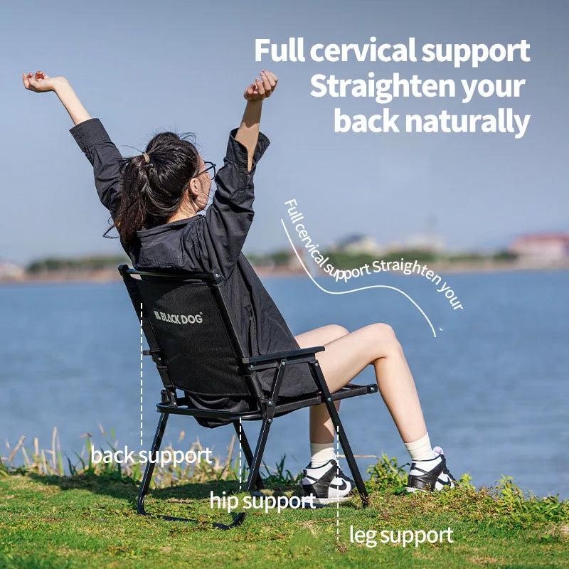 Blackdog Outdoor Folding Kermit Chair Lightweight Portable High Load Capacity Folding Chair Ergonomic Design Beach Camping